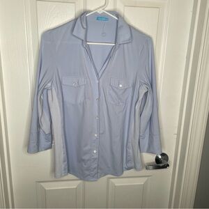 J. McLaughlin Catalina Cloth Stretch Sky Blue Shirt L